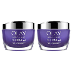 Olay Regenerist Retinol 24 front jar showing label and quick-absorbing cream benefits