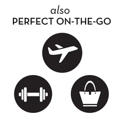 Olay wipes next to travel essentials showing convenient on-the-go cleansing
