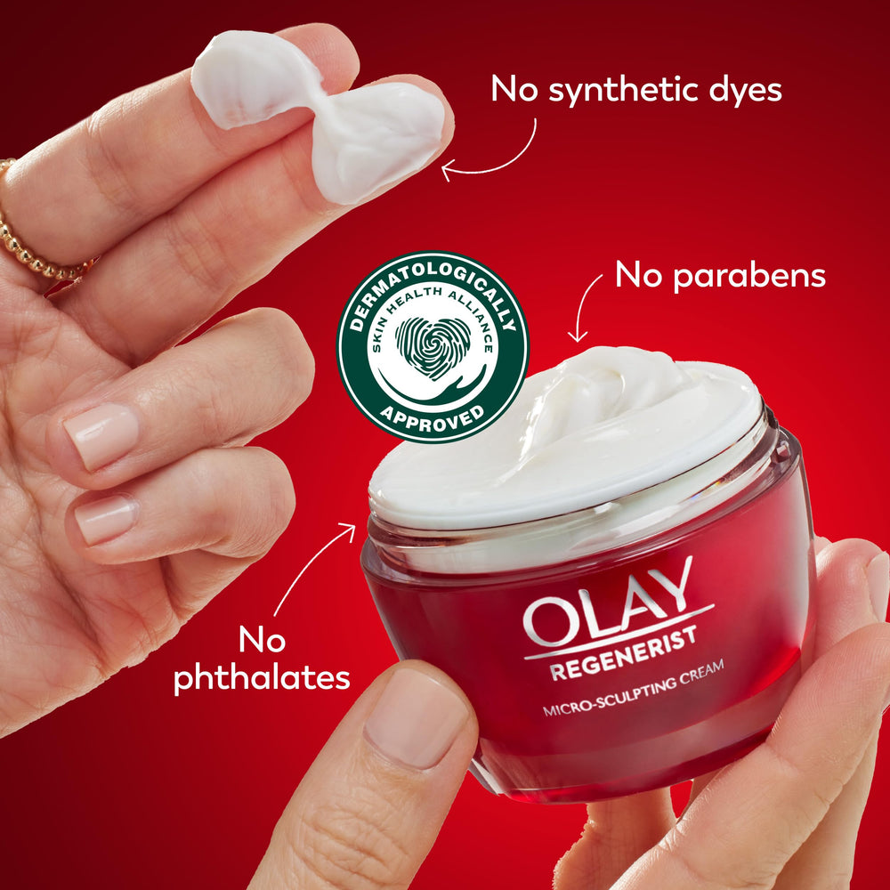 Olay Regenerist trial jar in a travel pouch showing portability and convenience