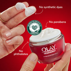Olay Regenerist trial jar in a travel pouch showing portability and convenience