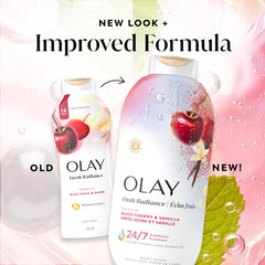 Olay routine with lotion bottle suggesting post-shower moisture