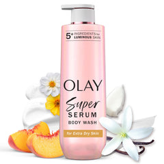 Olay bottle front packaging showing clean design and 20 fl oz size benefits