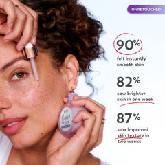 Olay Super Serum bottle held in hand to show size and scale