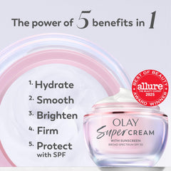 Olay cream texture closeup highlighting lightweight finish and quick absorption