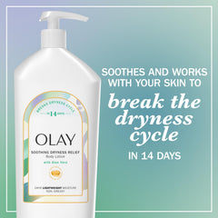 Creamy lotion texture on pump showcasing Olay fast-absorbing finish
