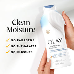 Hand applying Olay body wash showing gentle cleansing and softening benefit
