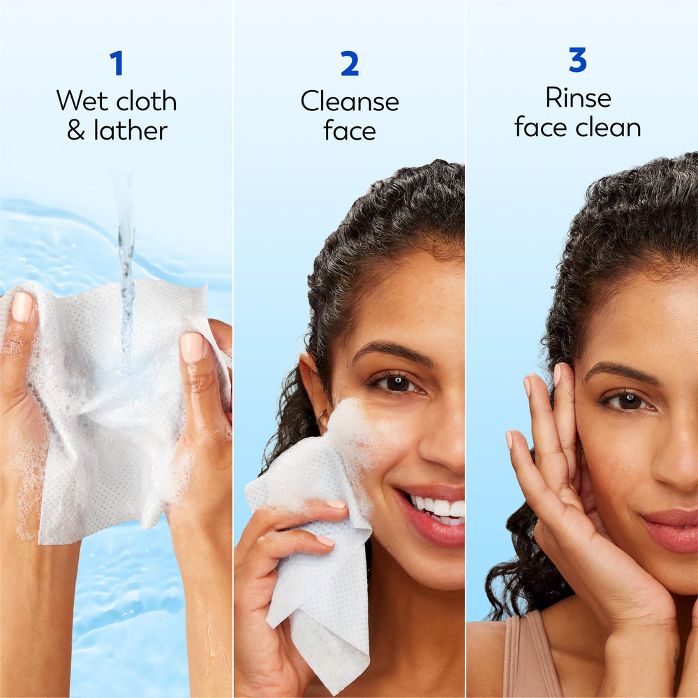 Used Olay wipe displaying removed makeup and visible cleaning benefit