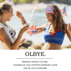 Olbye folded headbands in gift-ready packaging ideal for sharing patriotic accessories
