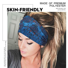 Olbye four patterned headbands laid flat showing color options for outfit pairing