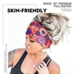 Olbye headband worn during outdoor yoga showing sweat control and secure fit benefit