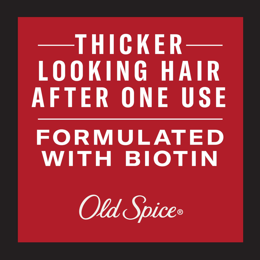Old Spice product in hand being applied for immediate thicker-looking hair