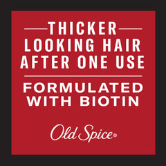 Old Spice product in hand being applied for immediate thicker-looking hair
