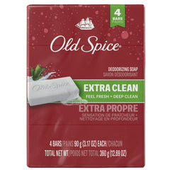 Old Spice bar close-up texture highlighting exfoliating and cleansing action