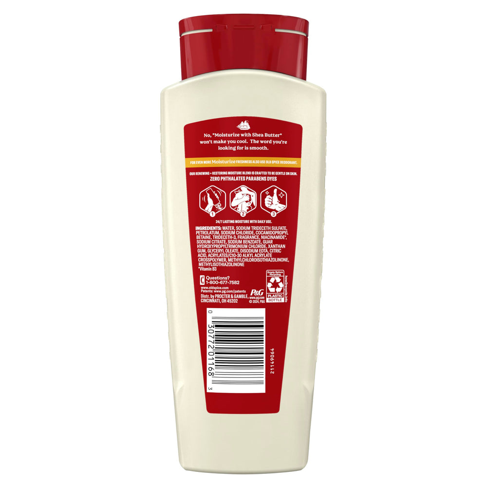 Old Spice bottles styled on a bathroom shelf suggesting everyday routine and storage benefit