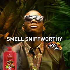 Old Spice Bearglove scent ingredients display evoking fresh orchard aroma benefit