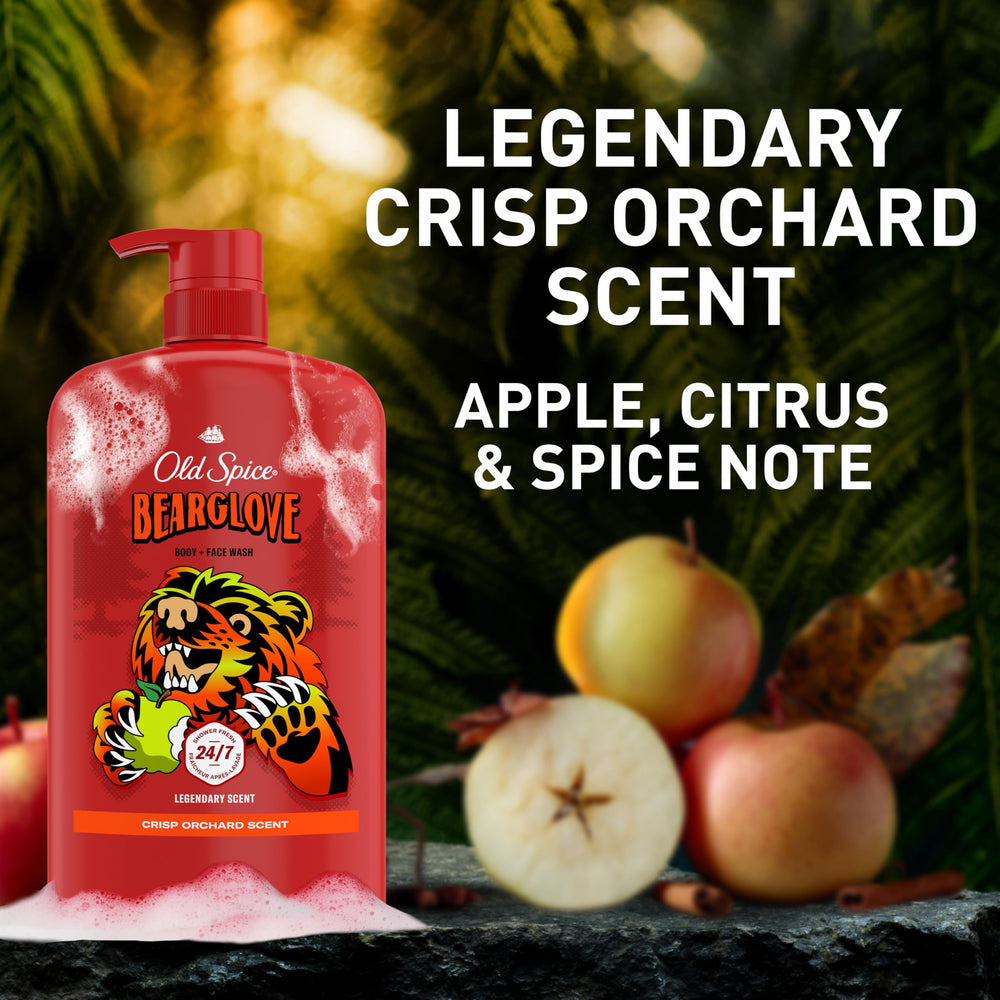 Old Spice Bearglove on shower shelf in lifestyle scene adding daily-fresh confidence