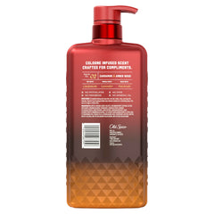 Old Spice back label with directions for use and product details