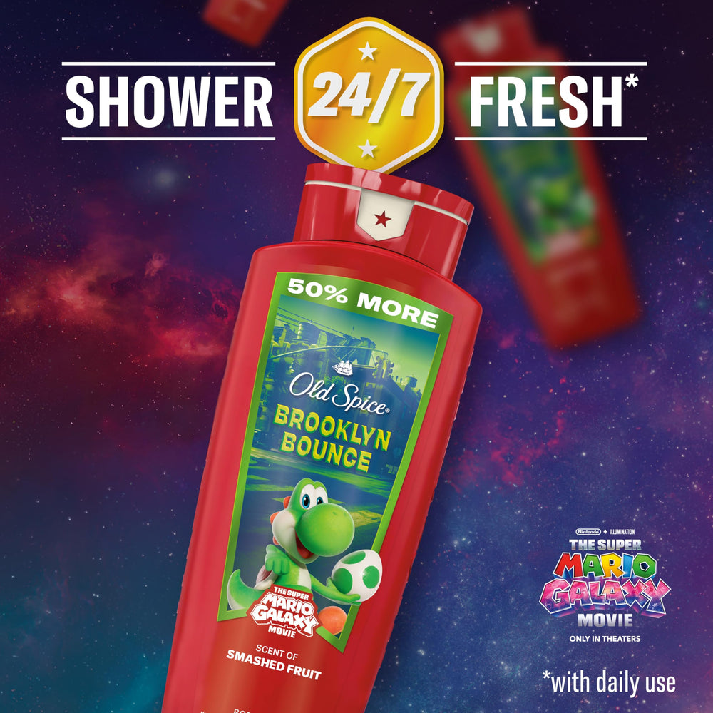 Man using Old Spice Brooklyn Bounce in shower for fast daily refresh