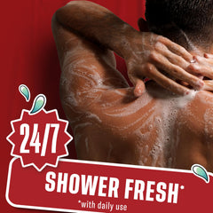 Old Spice Broseidon lather close-up demonstrating rich foam and effective cleanse