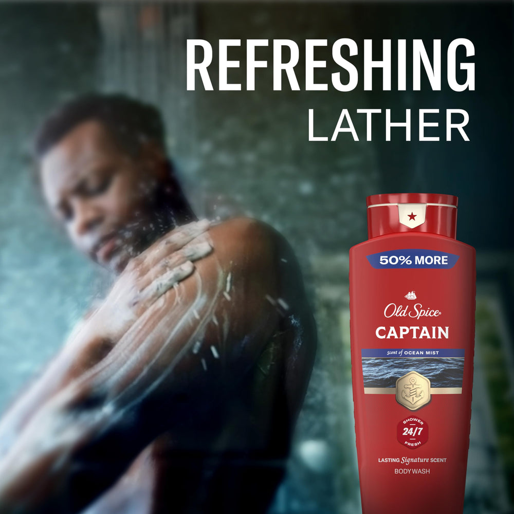 Old Spice Captain next to hand for size scale and travel-ready benefit