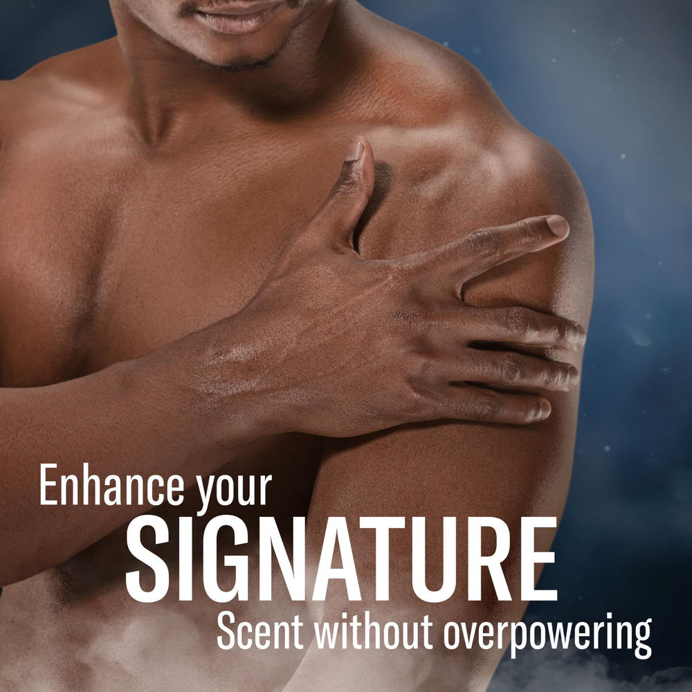 Person using Old Spice in the shower showing refreshing mint action and thorough cleansing benefit