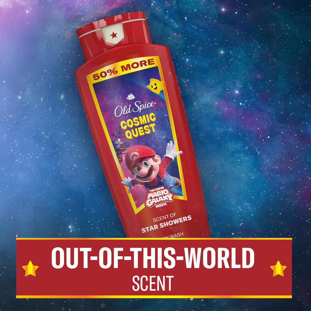 Old Spice special edition Super Mario Galaxy packaging highlighting collectible design