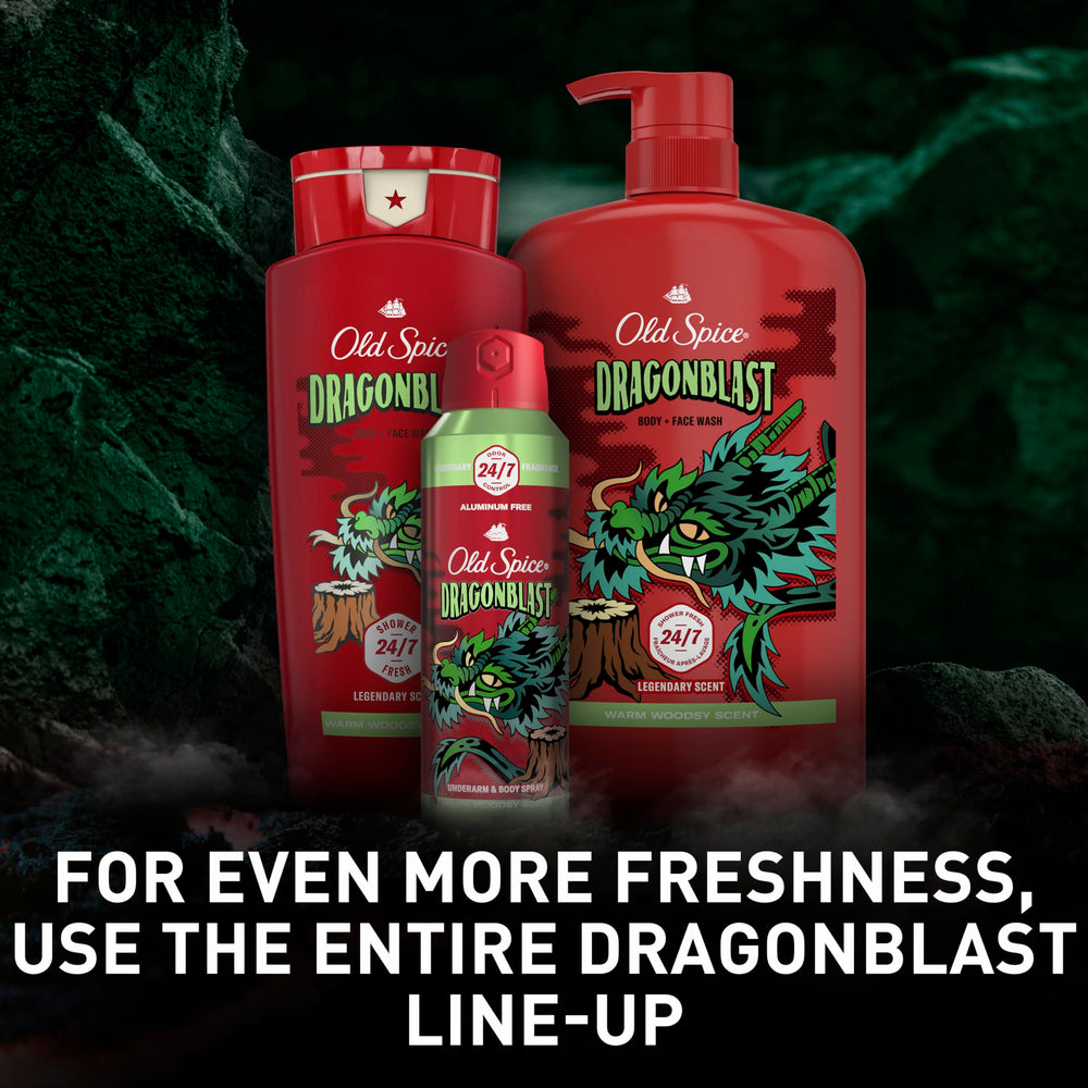 Four-pack of Old Spice Dragonblast boxed and ready for storage benefit