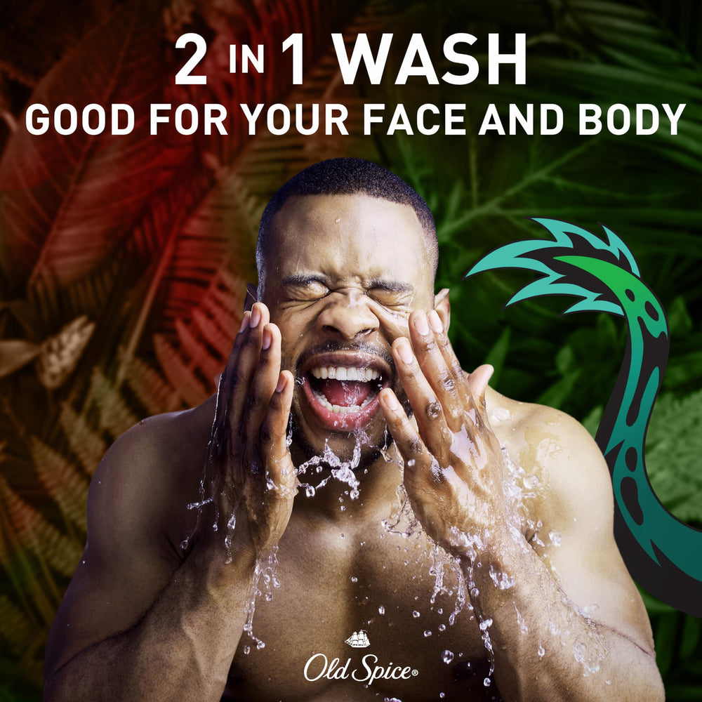 Rich white lather from Old Spice Dragonblast demonstrating thorough cleaning