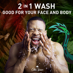 Rich white lather from Old Spice Dragonblast demonstrating thorough cleaning
