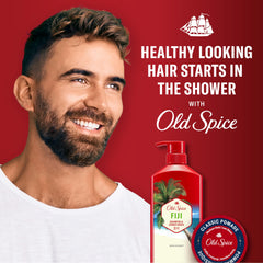 Old Spice Fiji coconut and tropical wood props evoking the island scent