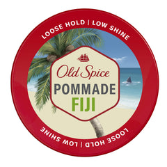 Old Spice Fiji pomade tub front view showing branding and size for quick purchase decision