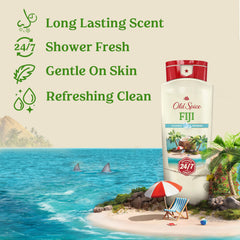 Old Spice Fiji pump closeup for easy dispensing and control
