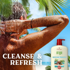 Old Spice Fiji pump dispensing gel texture for controlled use and minimal waste