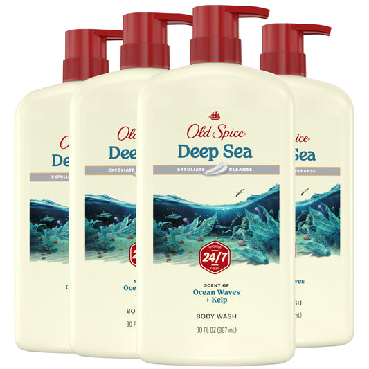 Old Spice front bottle showing Deep Cleanse label and bold ocean scent benefit