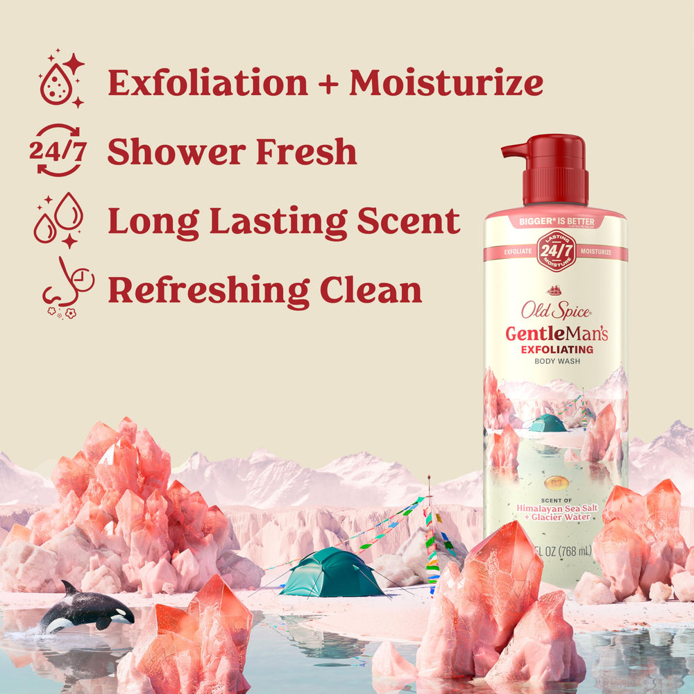 Old Spice GentleMan's pump close-up for easy dispensing and convenience
