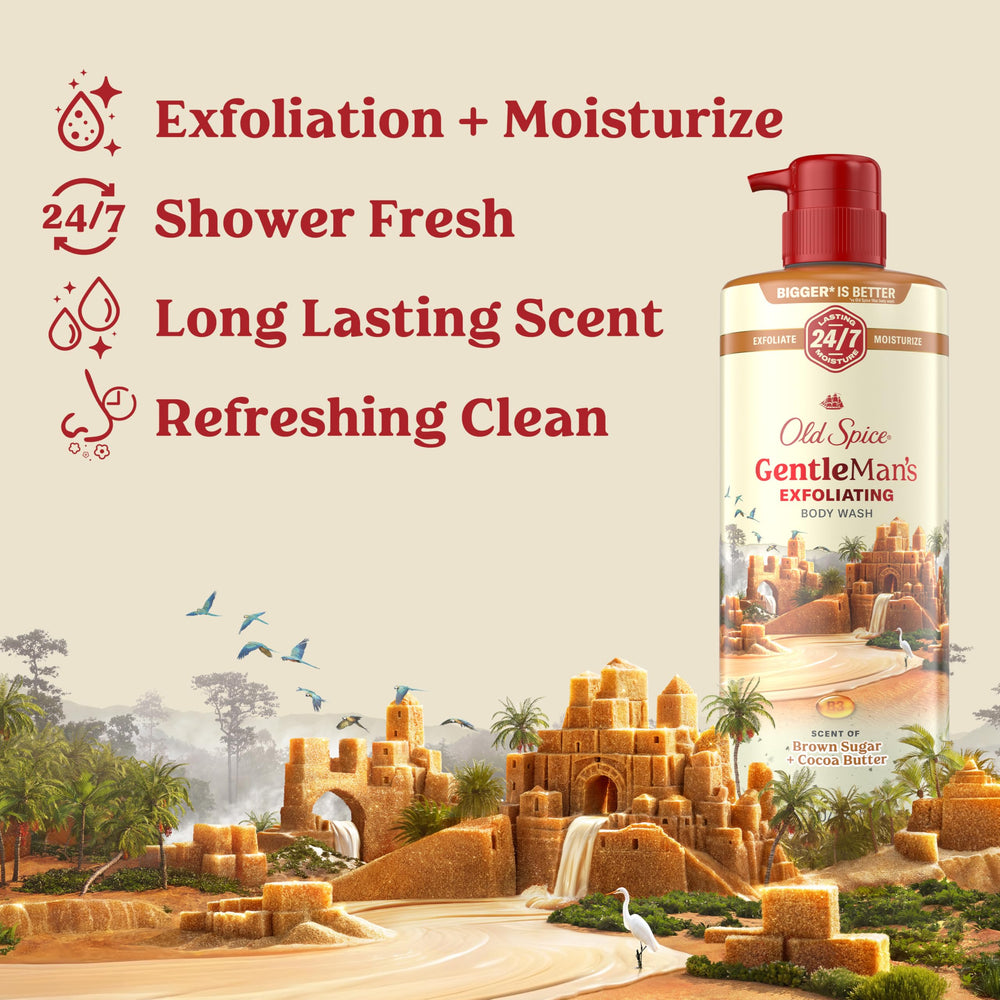Old Spice back label closeup showing ingredients and usage guidance