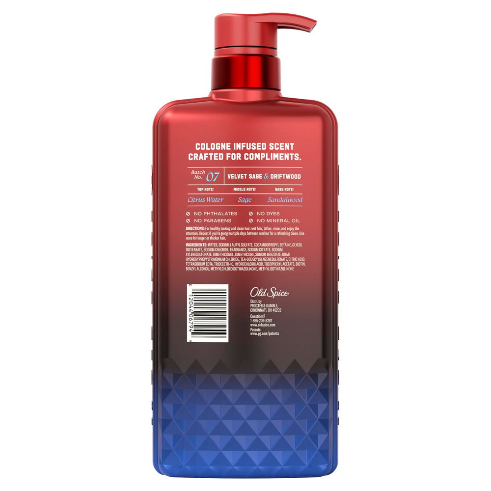 Old Spice before and after hair showing improved lift and fuller-looking texture