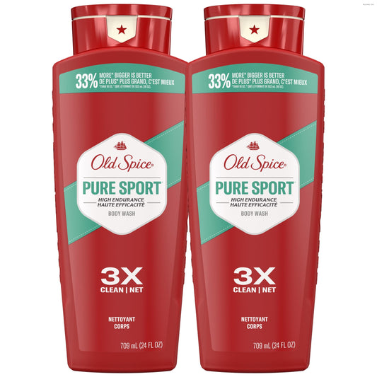 Old Spice bottle front packaging showing Pure Sport scent benefit