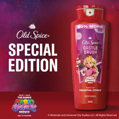 Old Spice bottle on shower shelf illustrating in-shower accessibility and storage