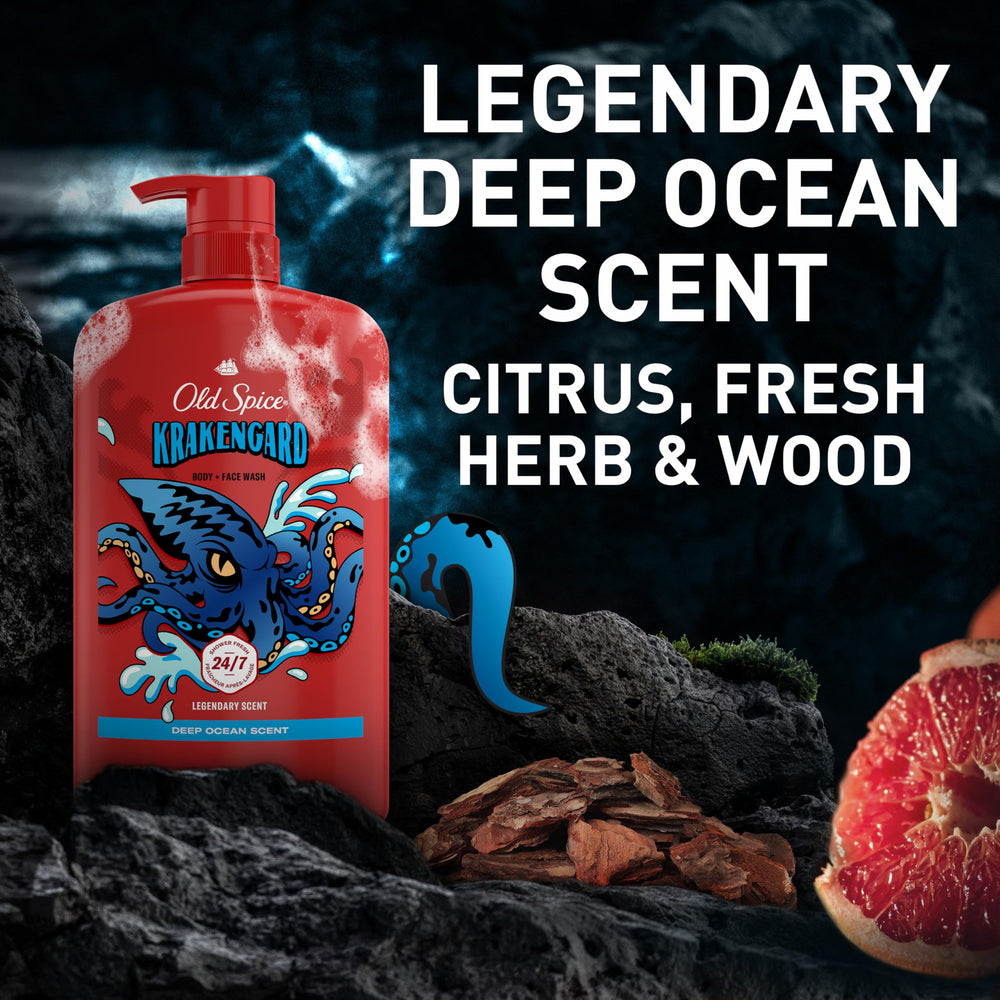 Old Spice Krakengard ingredients panel closeup to check formulation details