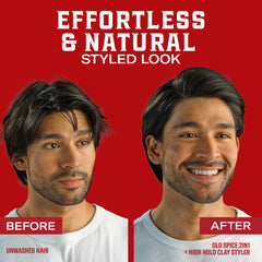 Old Spice product label and ingredient panel emphasizing Vitamin E and Biotin