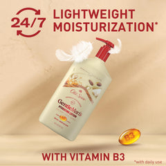 Old Spice lotion applied to hands demonstrating quick hydration benefit