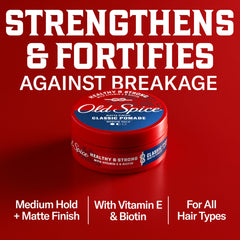 Old Spice pomade spread on hands demonstrating smooth application benefit