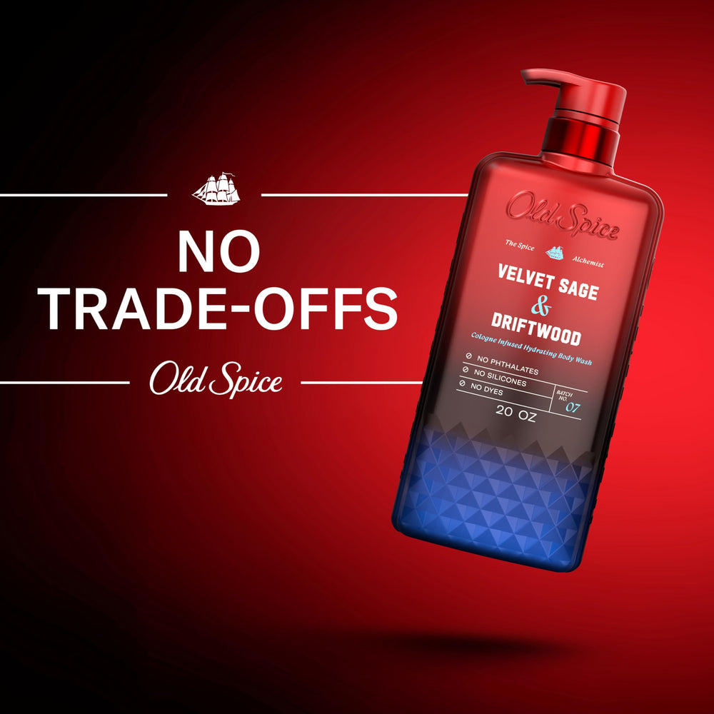 Old Spice product trio with deodorant and cologne showing layered fragrance use