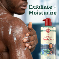 Old Spice pump dispensing lather for quick cleansing