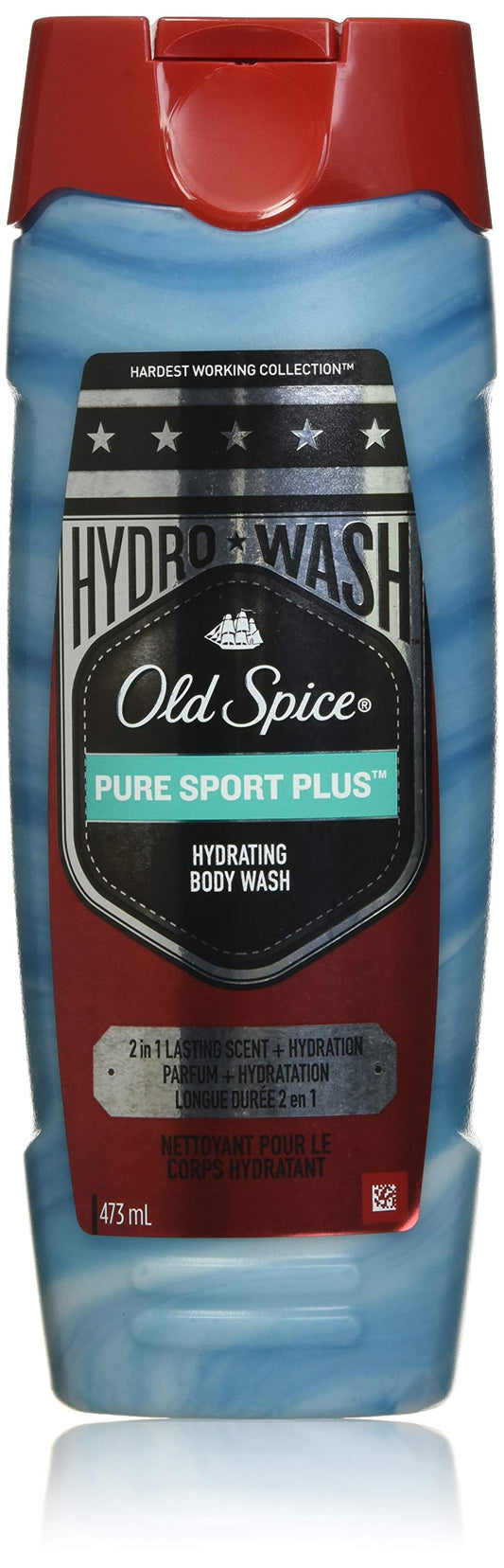Old Spice Pure Sport Plus front bottle showing label and size for easy selection