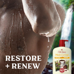 Creamy Old Spice lather on hand, demonstrates rich moisturizing texture