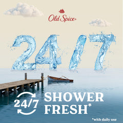 Close-up foam texture of Old Spice showing rich lather and gentle cleansing