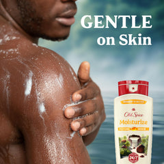Man using Old Spice in the shower for a refreshed scent and clean feeling benefit