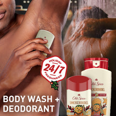 Old Spice Snickerdudel pump and cap detail for easy dispensing benefit